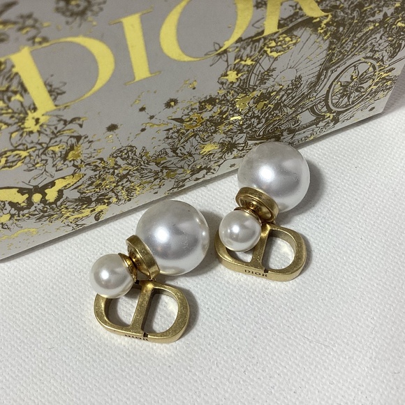 Dior Pearl and Gold Earrings - Picture 1 of 2